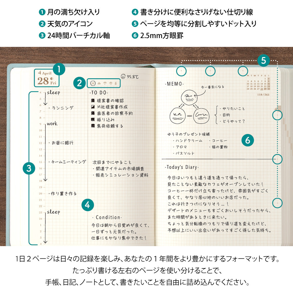 Midori - Kalender 2025 Hibino A6